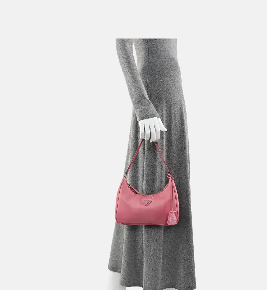 Prada PRADA Re-Edition 2005 mini pink nylon logo handbag shoulder bag silver hardware Size ONE SIZE - 2 Thumbnail
