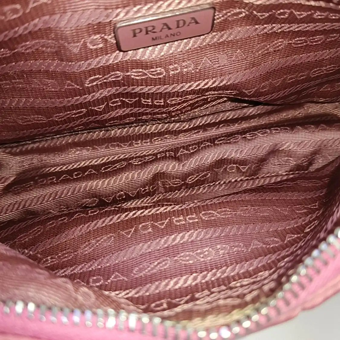 Prada PRADA Re-Edition 2005 mini pink nylon logo handbag shoulder bag silver hardware Size ONE SIZE - 7 Thumbnail