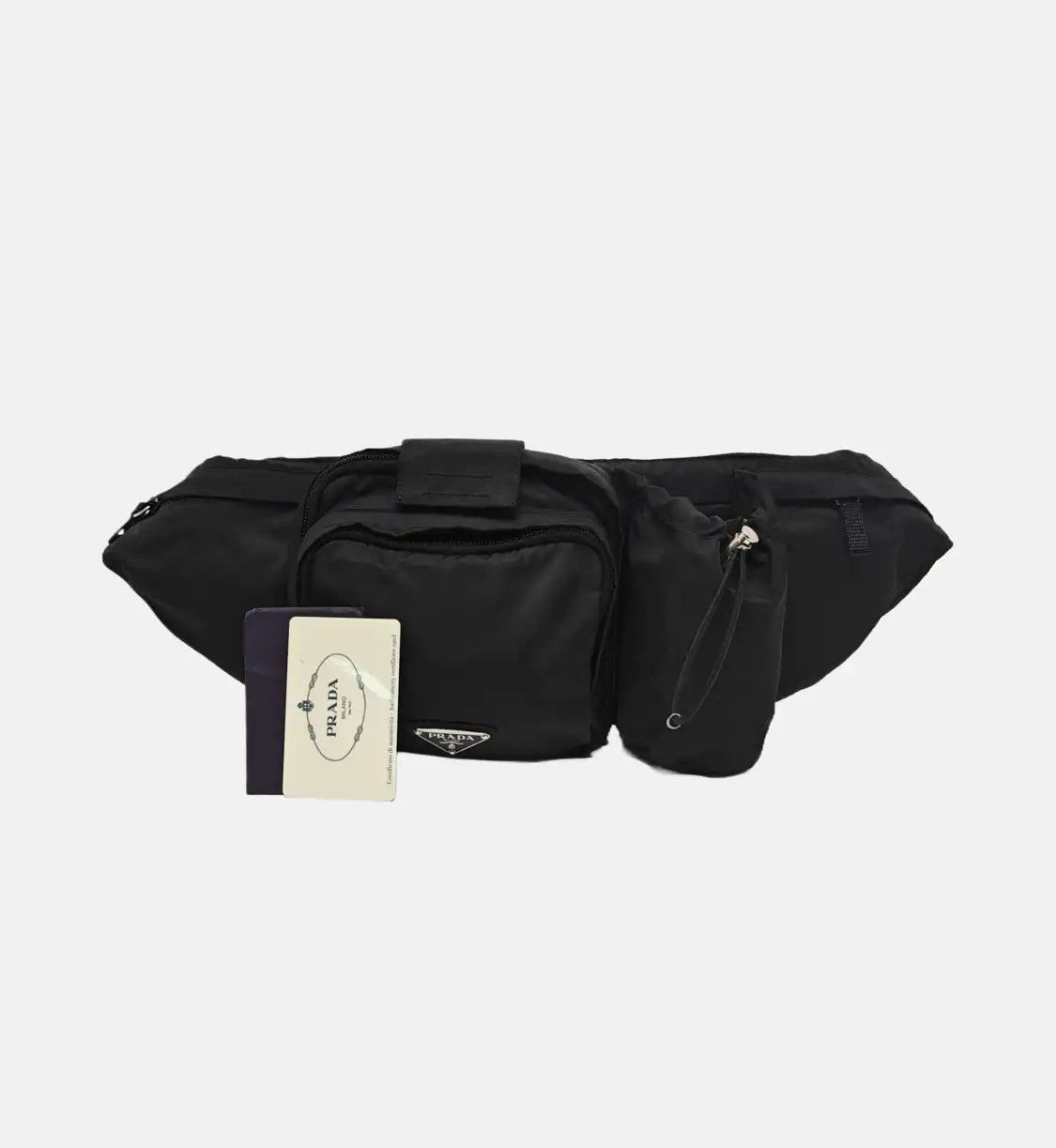 Prada PRADA black nylon logo crossbody bag belt bag/ chest silver hardware Size ONE SIZE - 8 Thumbnail