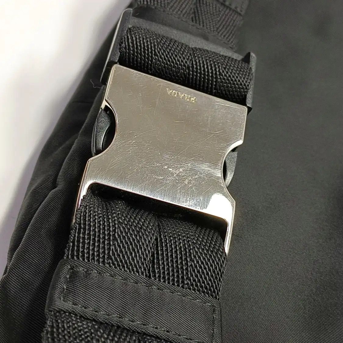 Prada PRADA black nylon logo crossbody bag belt bag/ chest silver hardware Size ONE SIZE - 13 Thumbnail
