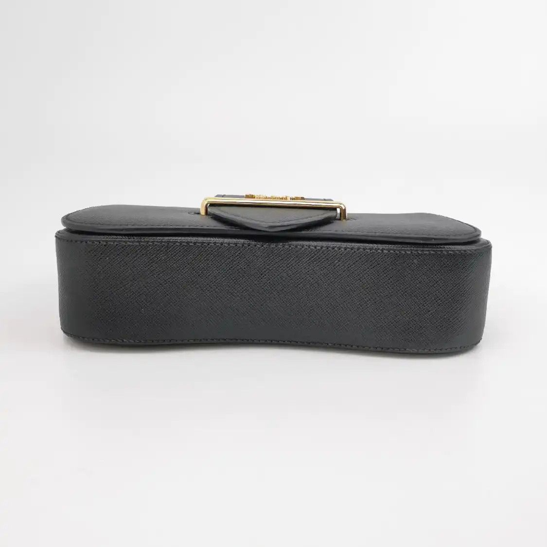Prada PRADA Sidonie black cowhide leather shoulder bag gold hardware Size ONE SIZE - 5 Thumbnail