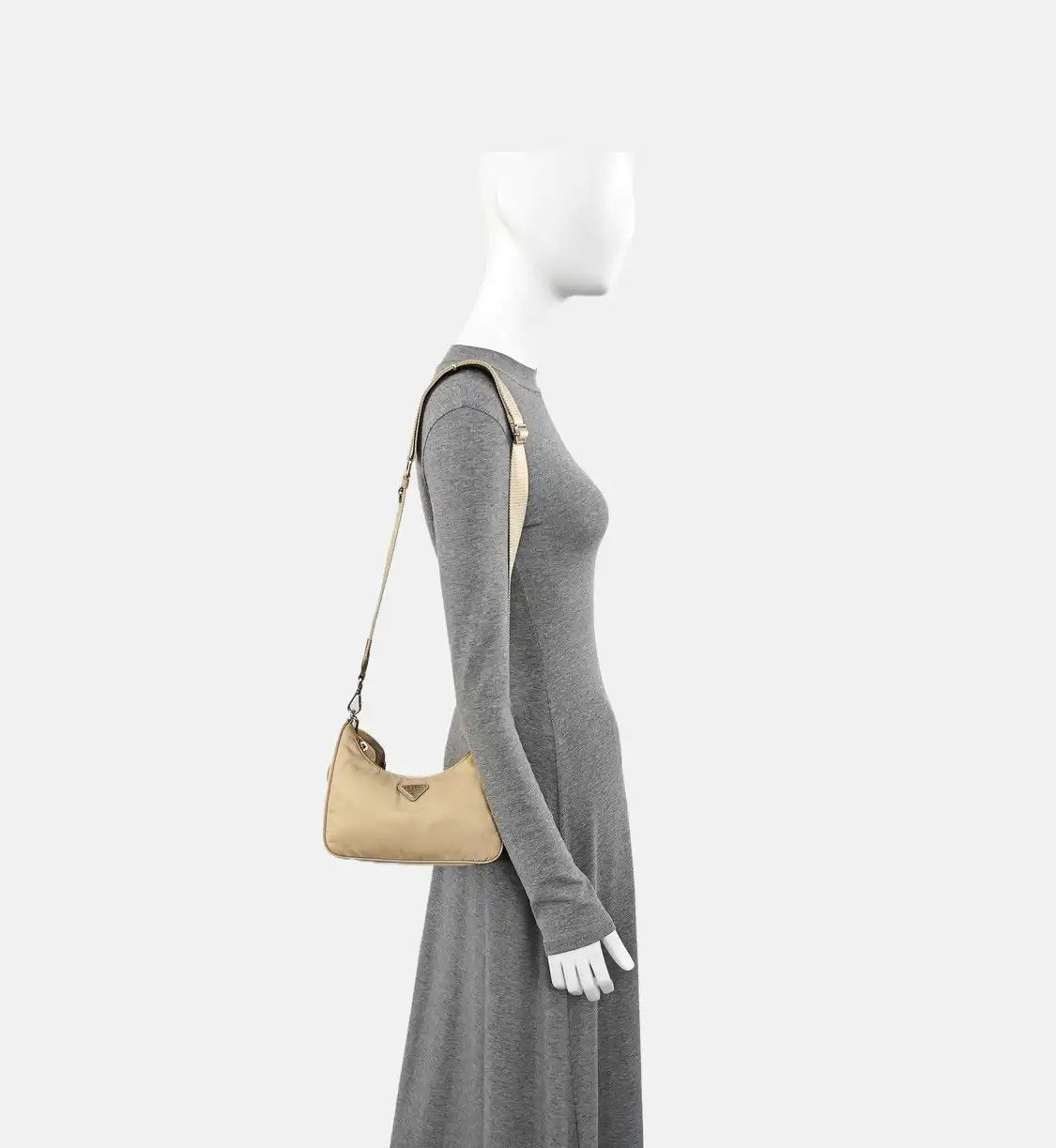 Prada PRADA Re-Edition 2005 khaki nylon logo shoulder bag crossbody bag silver hardwar Size ONE SIZE - 2 Thumbnail