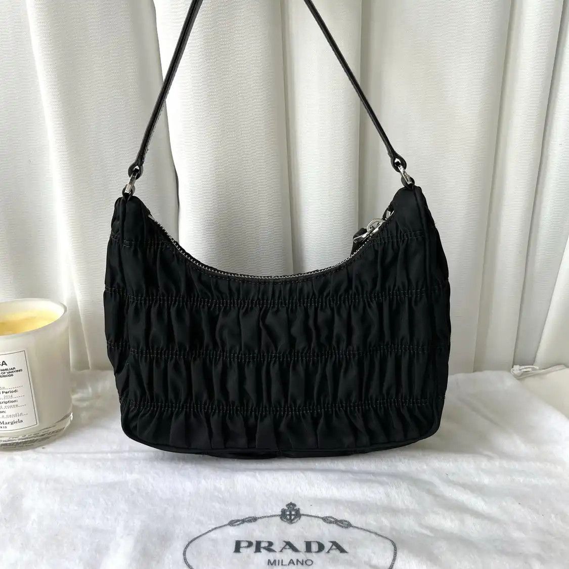 Prada PRADA Re-Edition 2005 mini black nylon logo quilted shoulder bag Size ONE SIZE - 2 Thumbnail