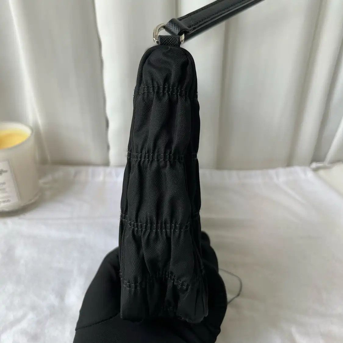 Prada PRADA Re-Edition 2005 mini black nylon logo quilted shoulder bag Size ONE SIZE - 3 Thumbnail