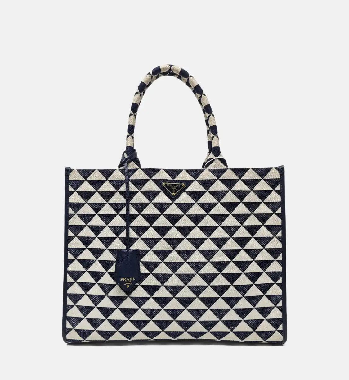 Prada PRADA Symbole Large color-block canvas handbag gold hardware Size ONE SIZE - 8 Thumbnail