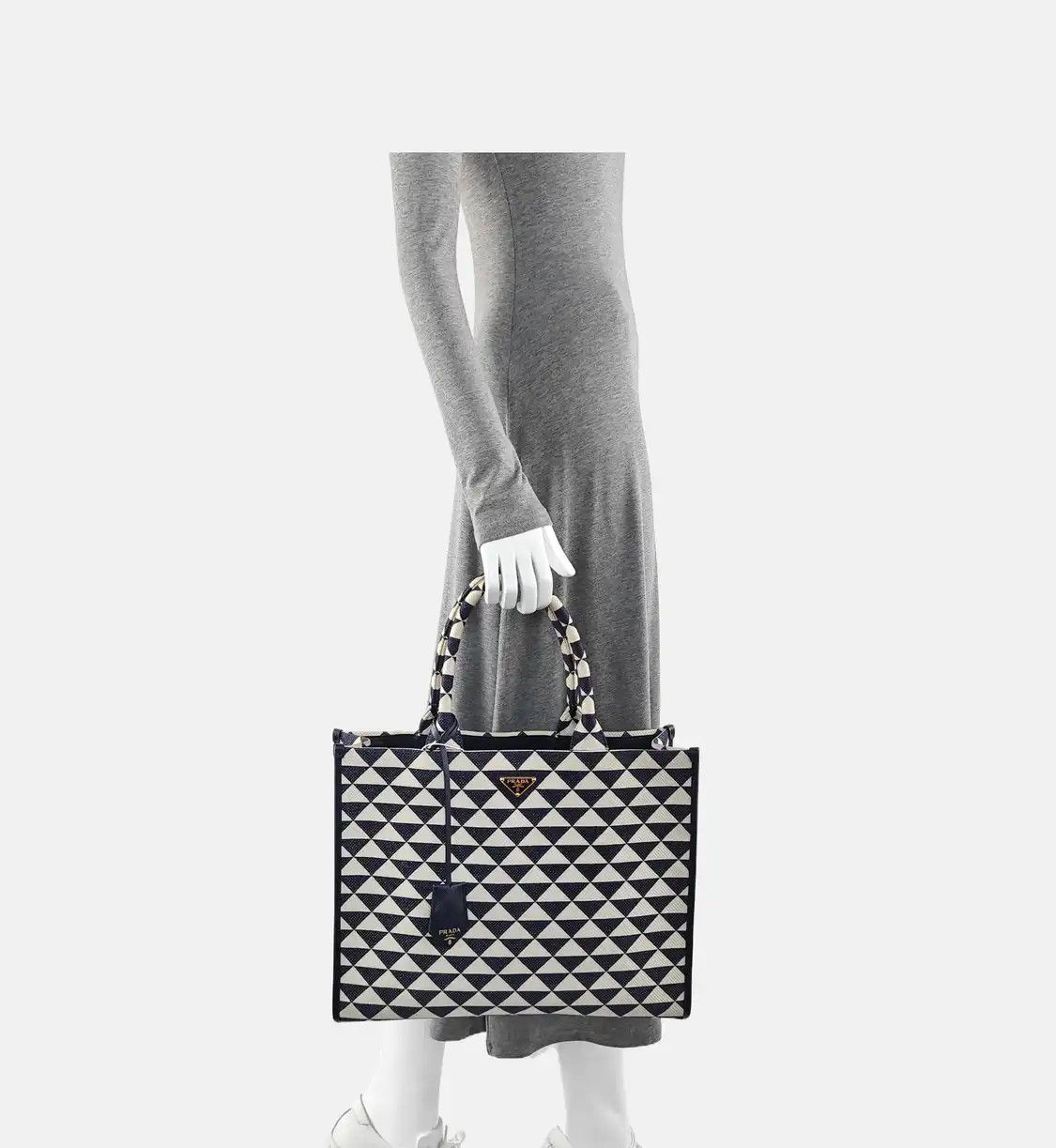 Prada PRADA Symbole Large color-block canvas handbag gold hardware Size ONE SIZE - 2 Thumbnail