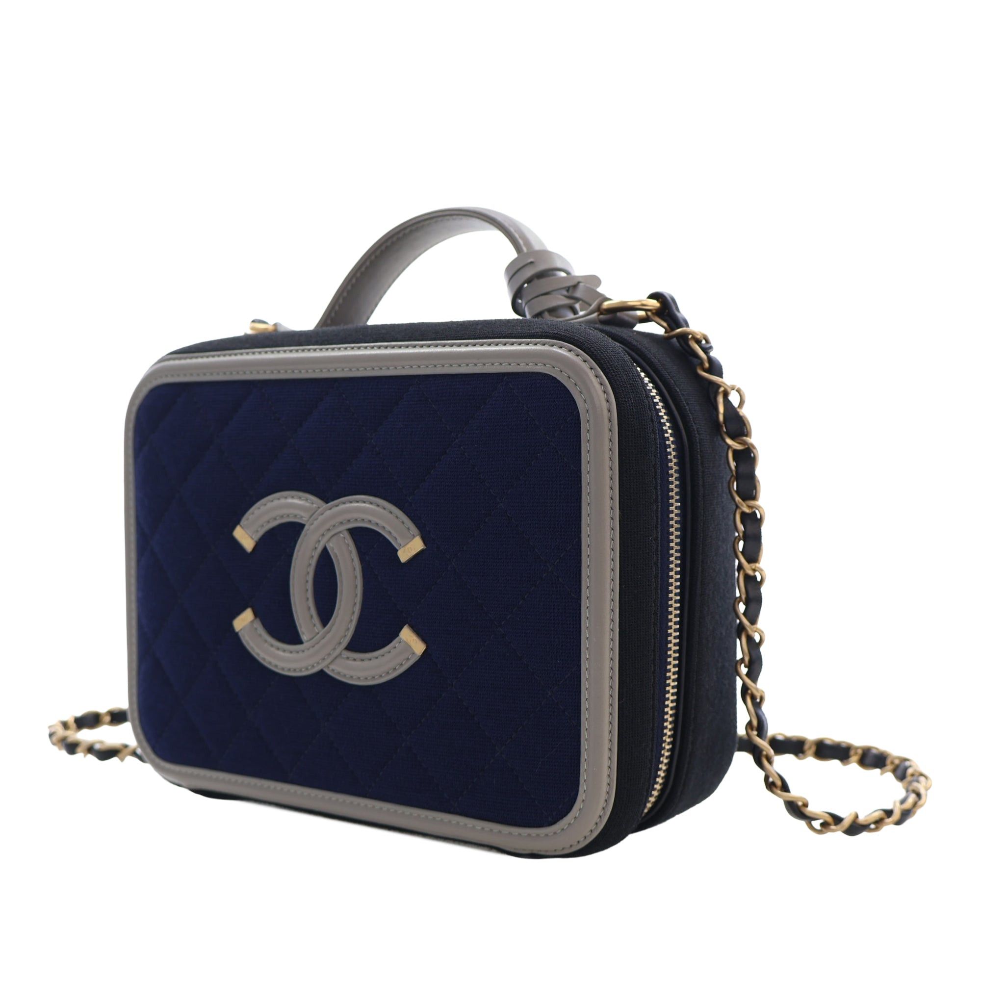 Chanel Tricolor Jersey CC Filigree Vanity Case Size ONE SIZE - 3 Thumbnail