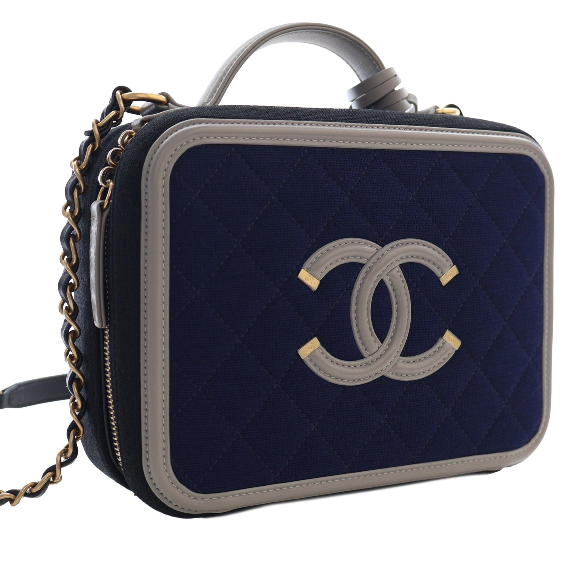 Chanel Tricolor Jersey CC Filigree Vanity Case Size ONE SIZE - 2 Thumbnail