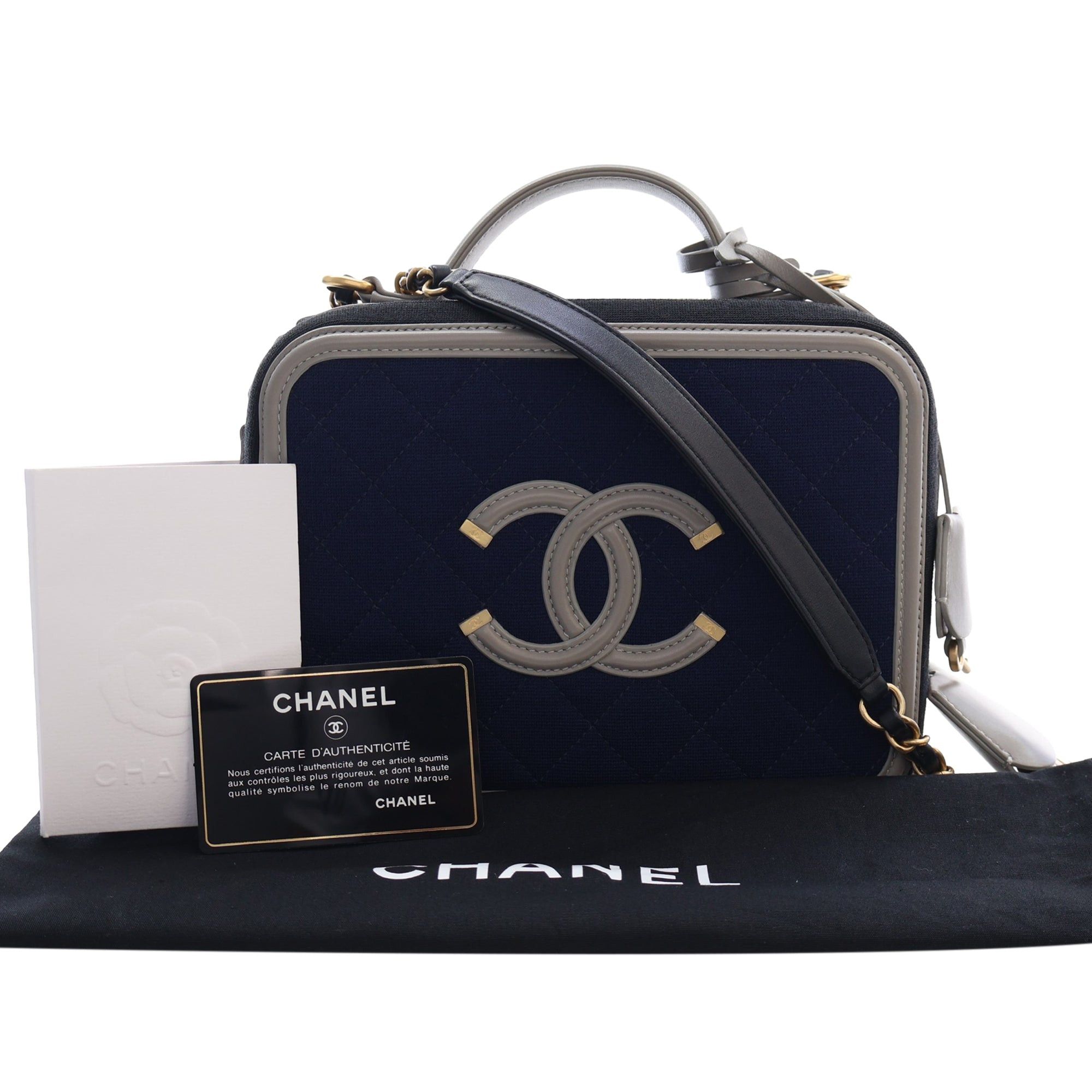 Chanel Tricolor Jersey CC Filigree Vanity Case Size ONE SIZE - 15 Thumbnail