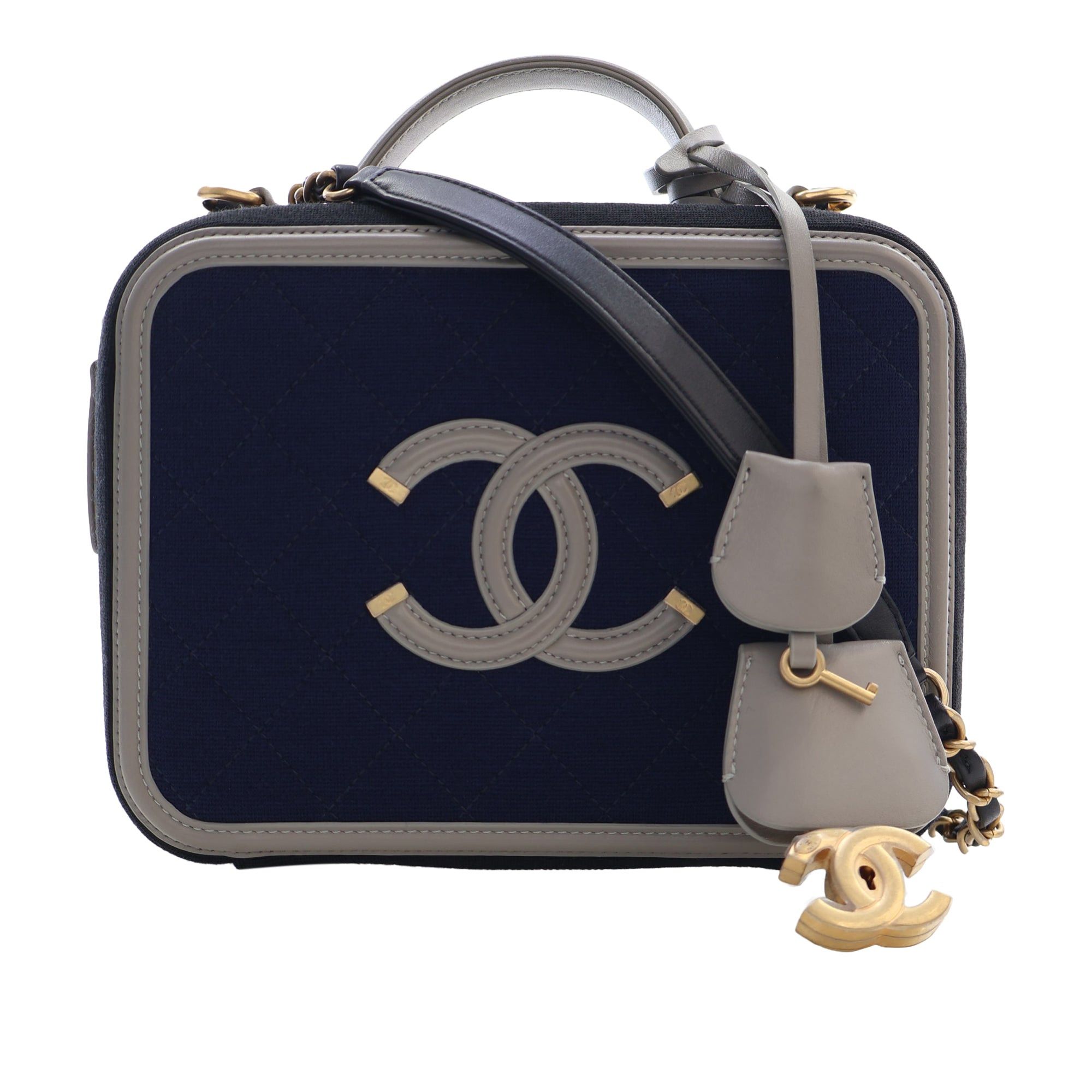 Chanel Tricolor Jersey CC Filigree Vanity Case Size ONE SIZE - 11 Thumbnail