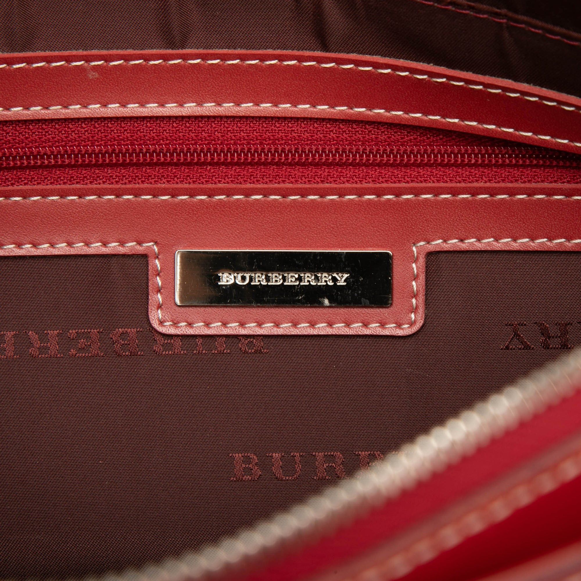 Burberry Trimmed Tonal Check Canvas Handbag Size ONE SIZE - 5 Thumbnail