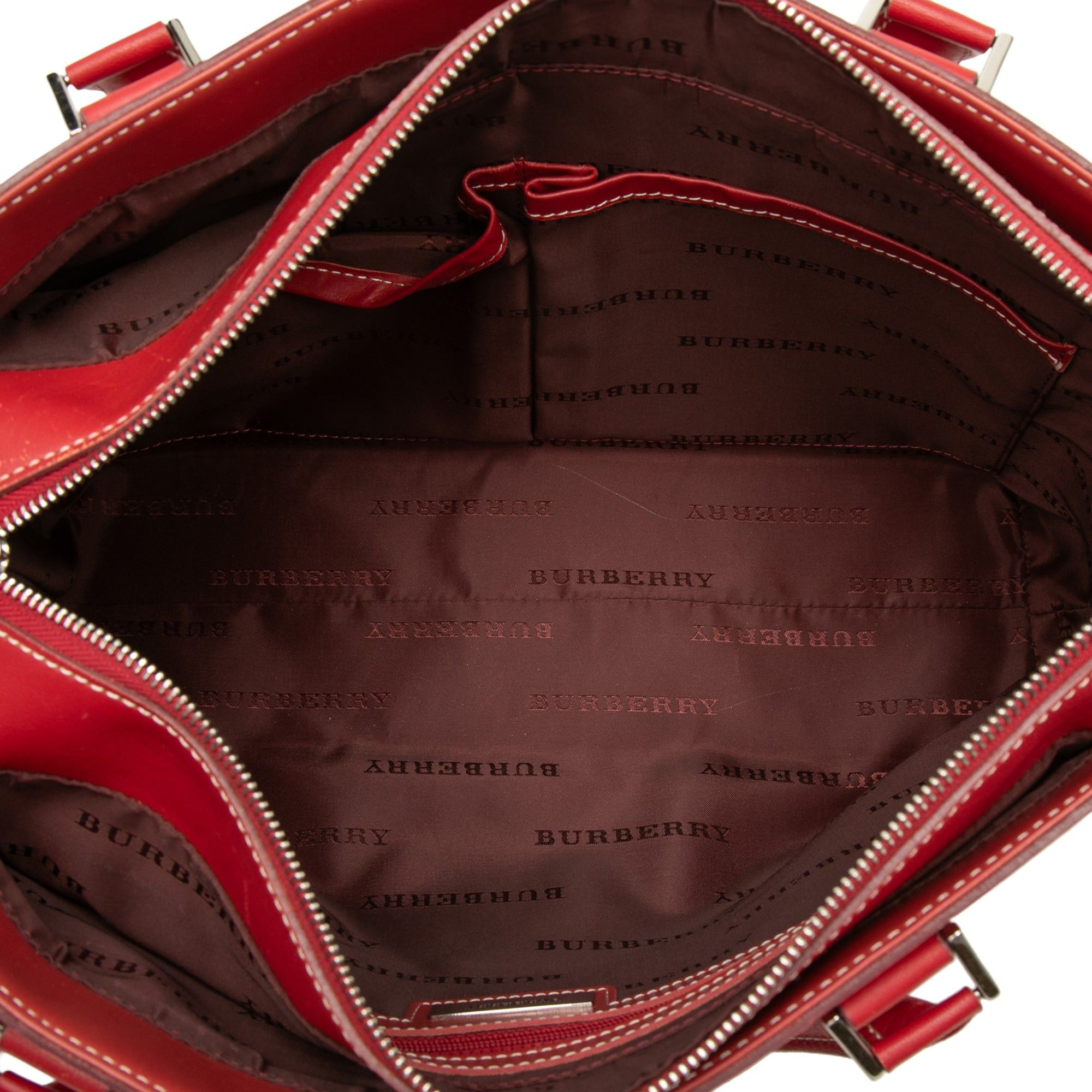 Burberry Trimmed Tonal Check Canvas Handbag Size ONE SIZE - 4 Thumbnail