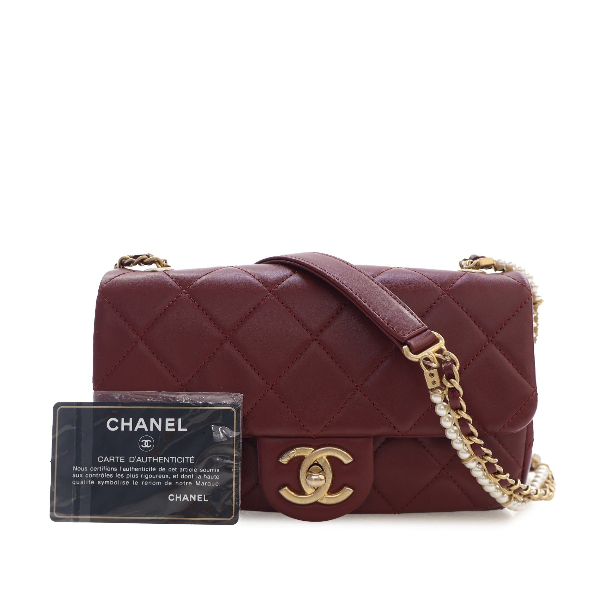 Chanel Quilted Calfskin Crystal Pearls Chain Flap Size ONE SIZE - 13 Thumbnail