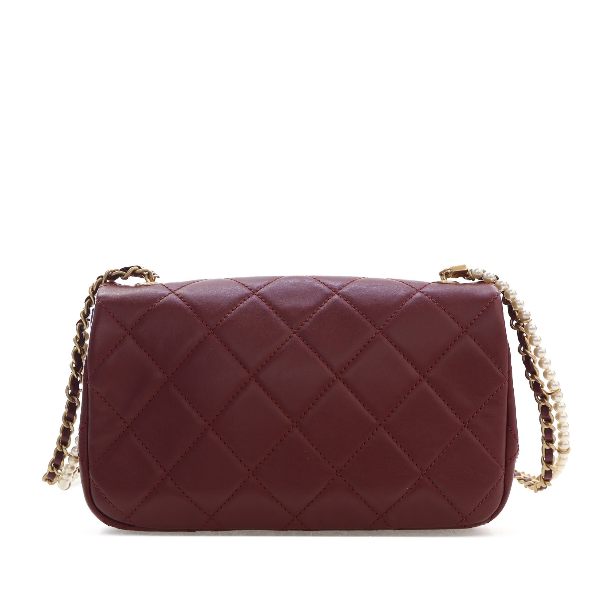 Chanel Quilted Calfskin Crystal Pearls Chain Flap Size ONE SIZE - 2 Thumbnail