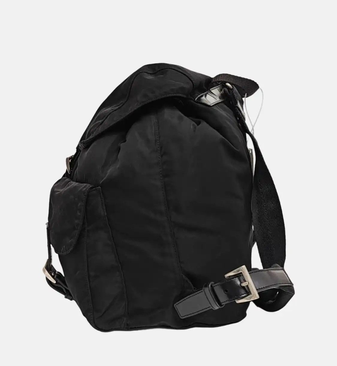Prada PRADA Re-Nylon Medium black nylon logo backpack silver hardware Size ONE SIZE - 3 Thumbnail