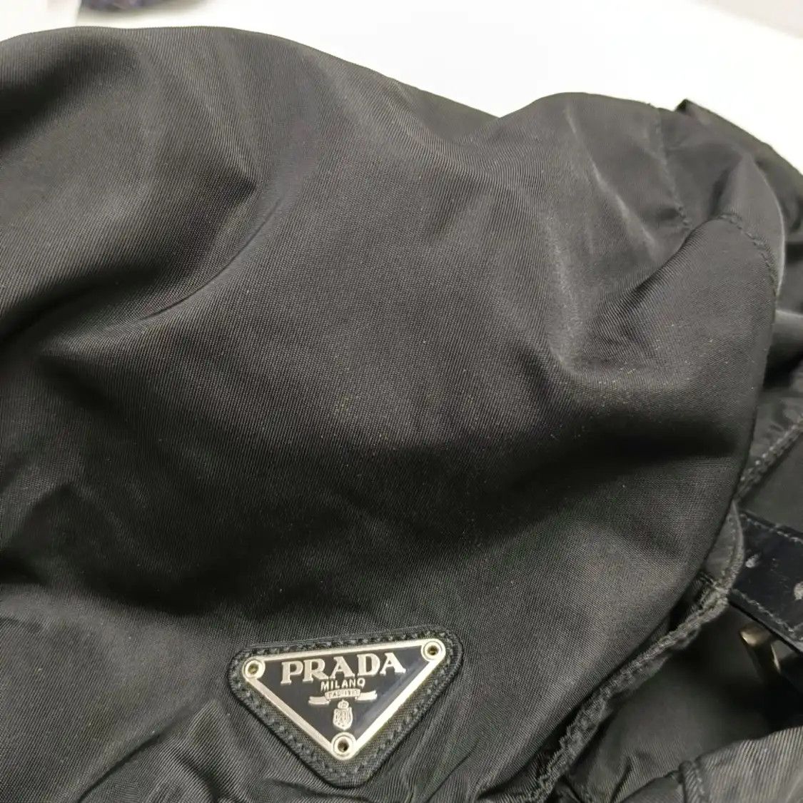 Prada PRADA Re-Nylon Medium black nylon logo backpack silver hardware Size ONE SIZE - 8 Thumbnail