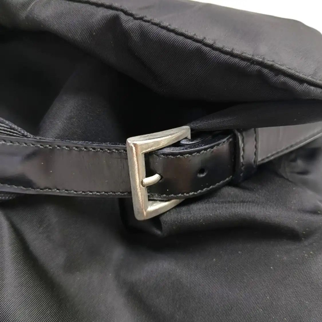 Prada PRADA Re-Nylon Medium black nylon logo backpack silver hardware Size ONE SIZE - 12 Thumbnail