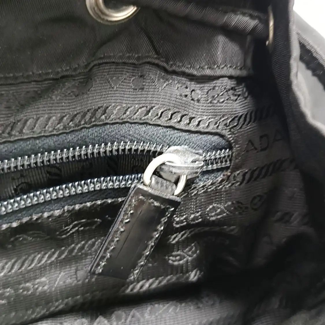 Prada PRADA Re-Nylon Medium black nylon logo backpack silver hardware Size ONE SIZE - 14 Thumbnail