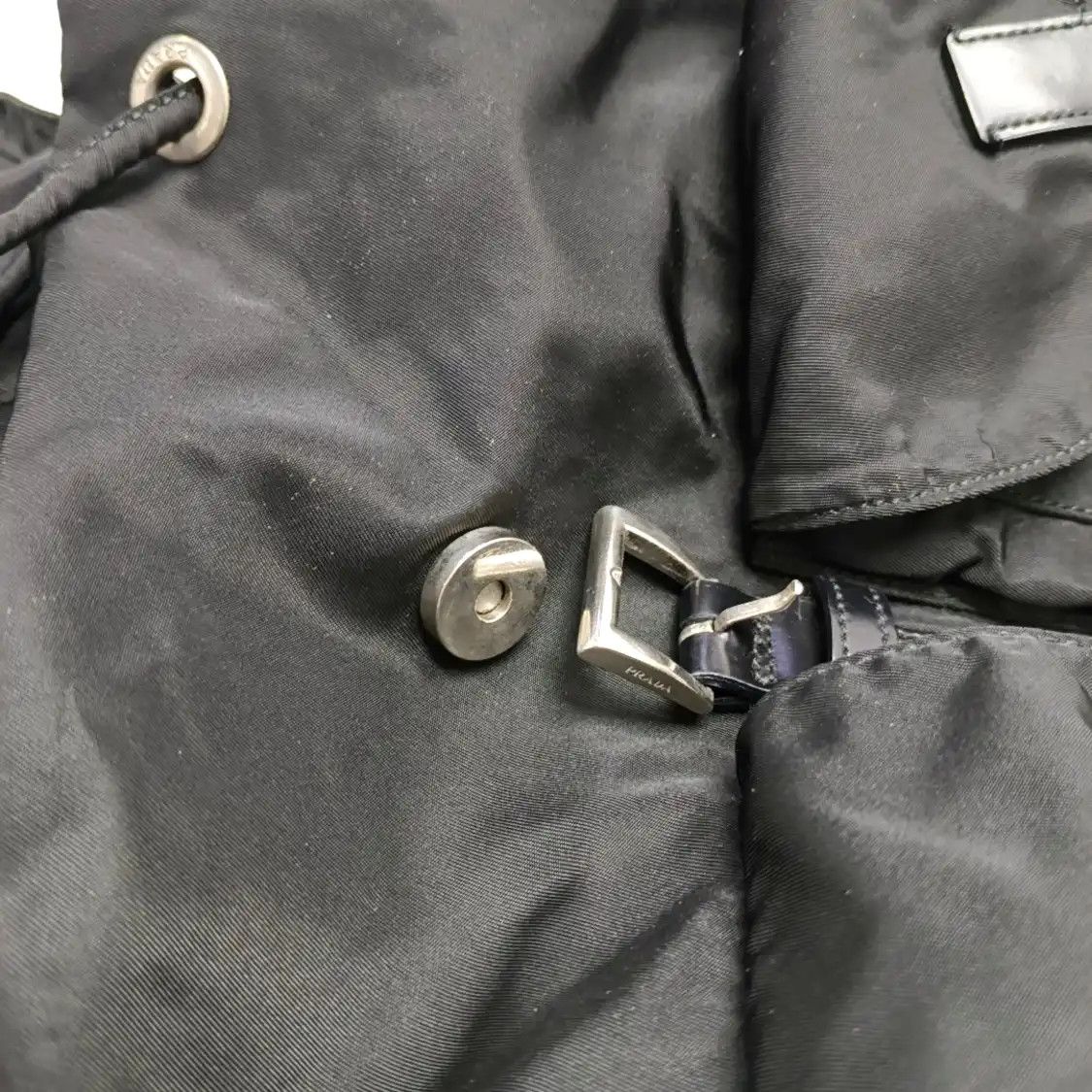 Prada PRADA Re-Nylon Medium black nylon logo backpack silver hardware Size ONE SIZE - 10 Thumbnail