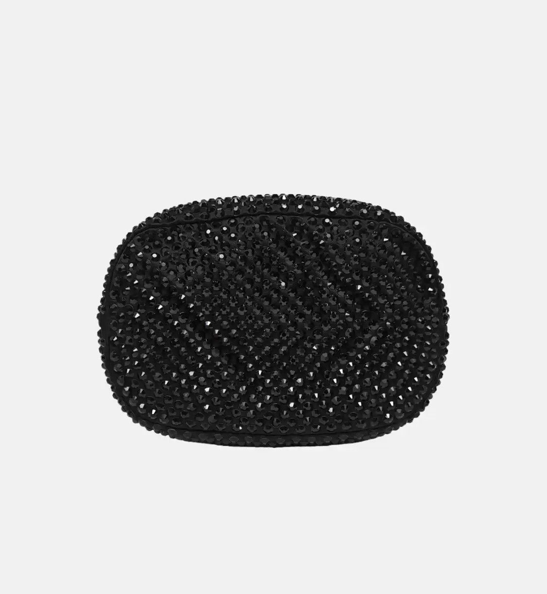 Prada PRADA bucket bag black cubic zirconia logo applique shoulder bag crossbody silve Size ONE SIZE - 6 Thumbnail