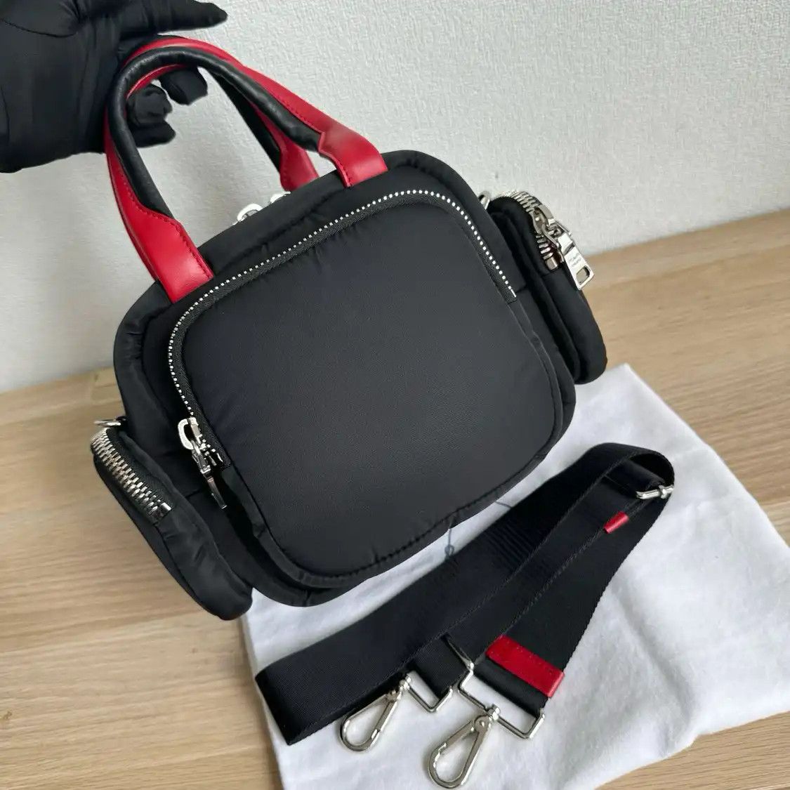 Prada PRADA Cargo Small black nylon crossbody bag silver hardware detachable strap Size ONE SIZE - 4 Thumbnail