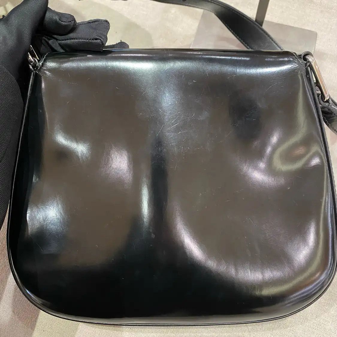 Prada PRADA Cleo black cowhide leather shoulder bag silver hardware Size ONE SIZE - 5 Thumbnail