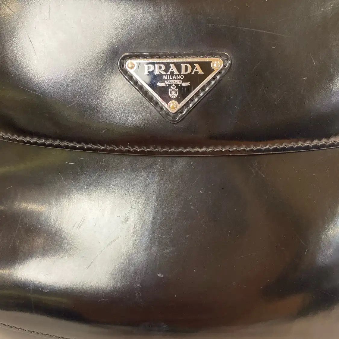 Prada PRADA Cleo black cowhide leather shoulder bag silver hardware Size ONE SIZE - 11 Thumbnail