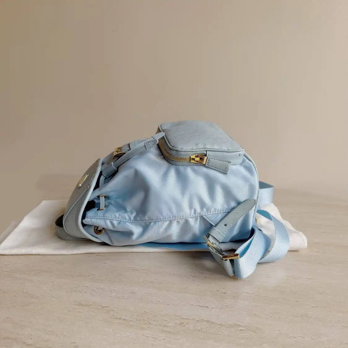Prada PRADA blue nylon logo backpack Size ONE SIZE - 3 Thumbnail