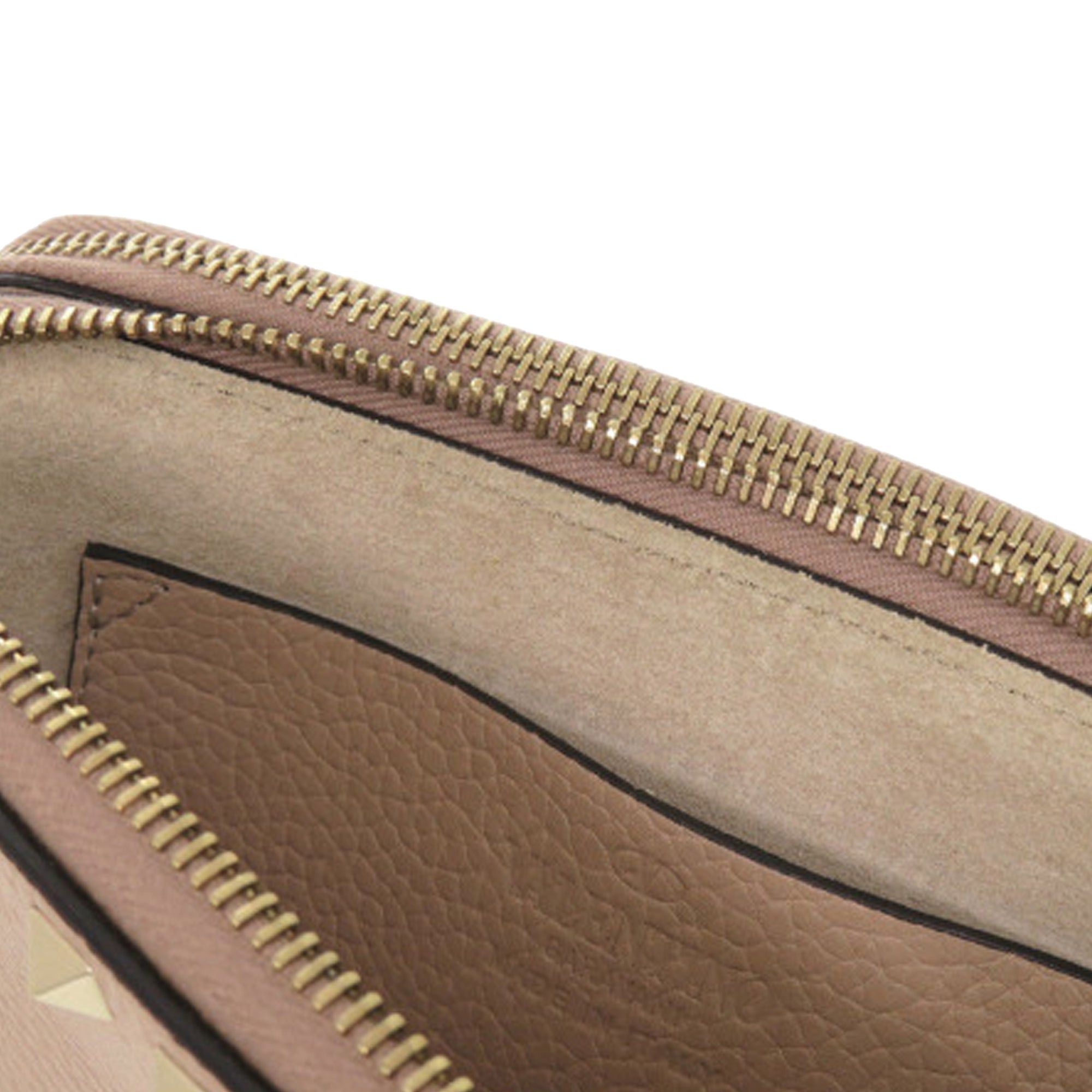 Valentino Pebbled Calfskin Rockstud Double Zip Chain Pouch Size ONE SIZE - 12 Thumbnail