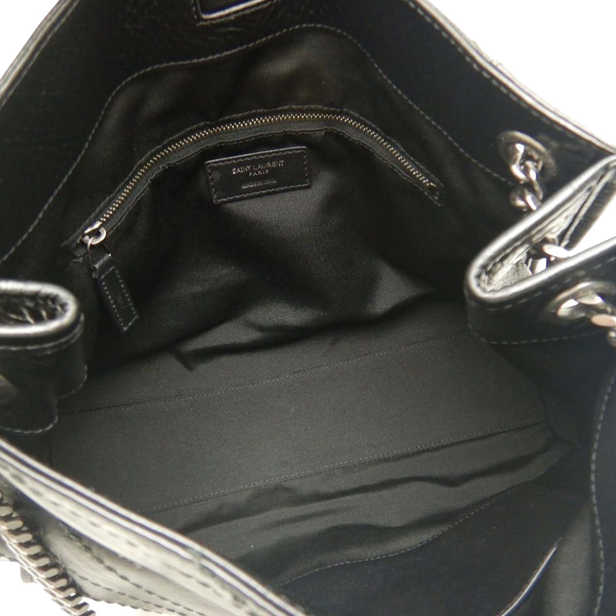 Saint Laurent Paris Crinkled Calfskin Monogram Niki Shopper Tote Size ONE SIZE - 4 Thumbnail