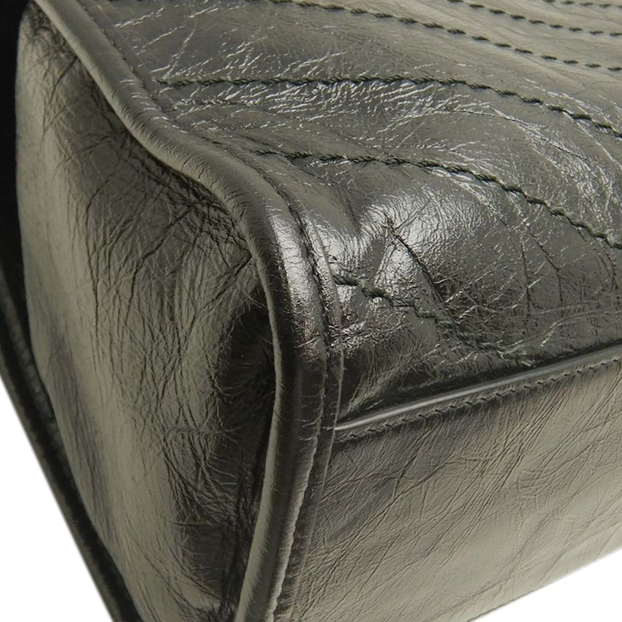 Saint Laurent Paris Crinkled Calfskin Monogram Niki Shopper Tote Size ONE SIZE - 12 Thumbnail