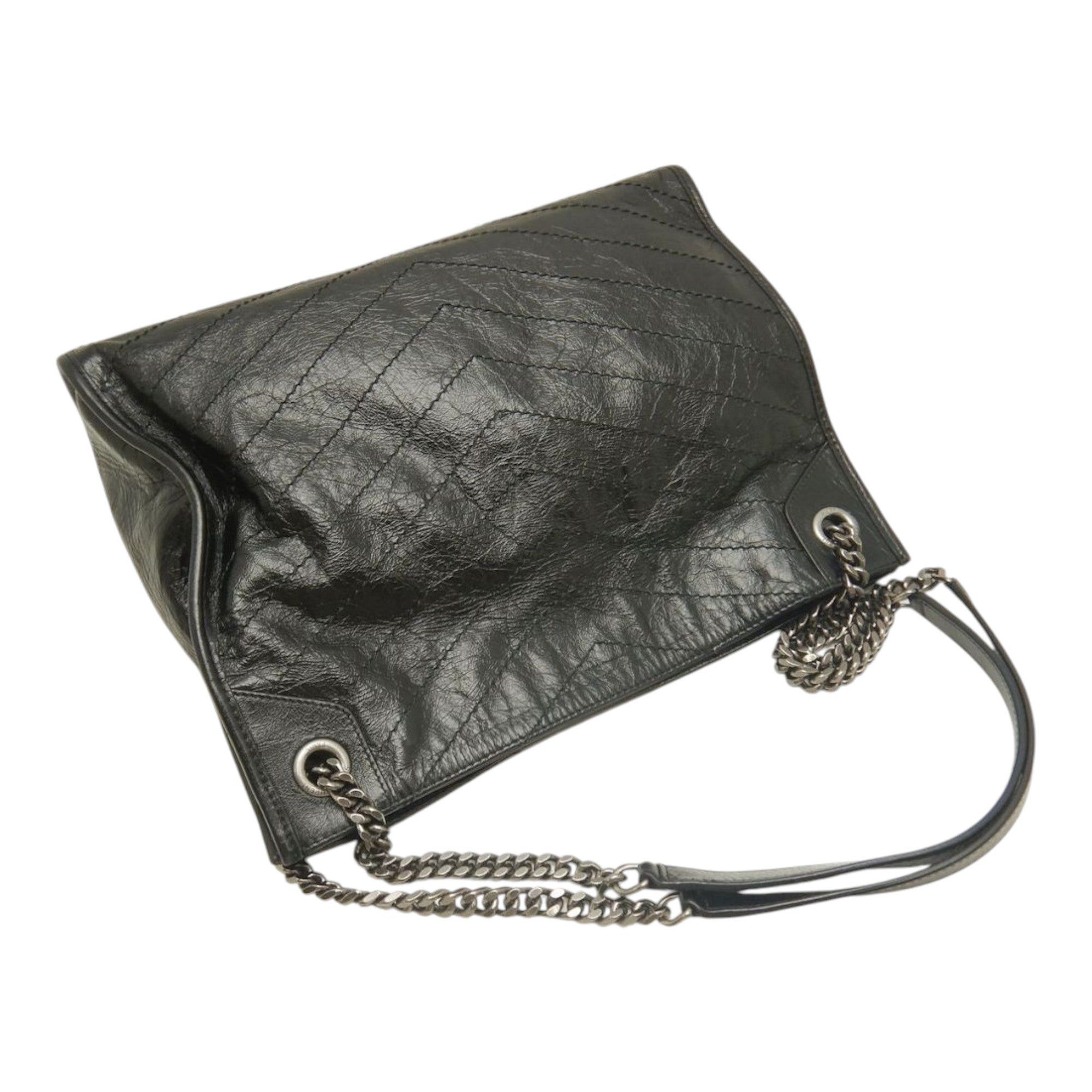 Saint Laurent Paris Crinkled Calfskin Monogram Niki Shopper Tote Size ONE SIZE - 17 Thumbnail