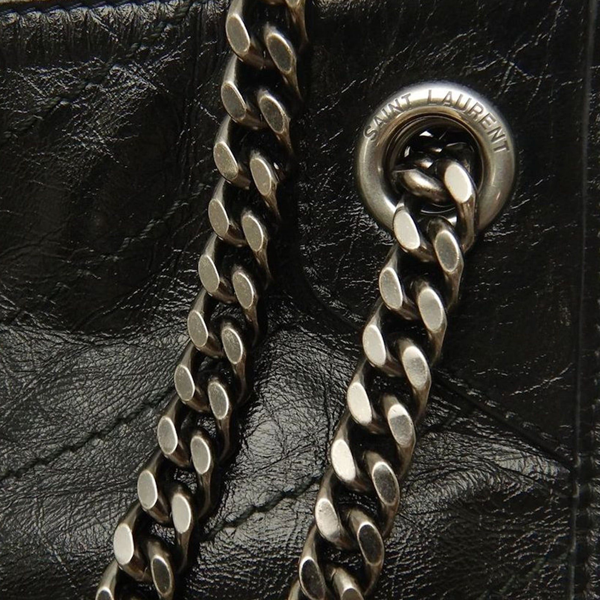 Saint Laurent Paris Crinkled Calfskin Monogram Niki Shopper Tote Size ONE SIZE - 10 Thumbnail