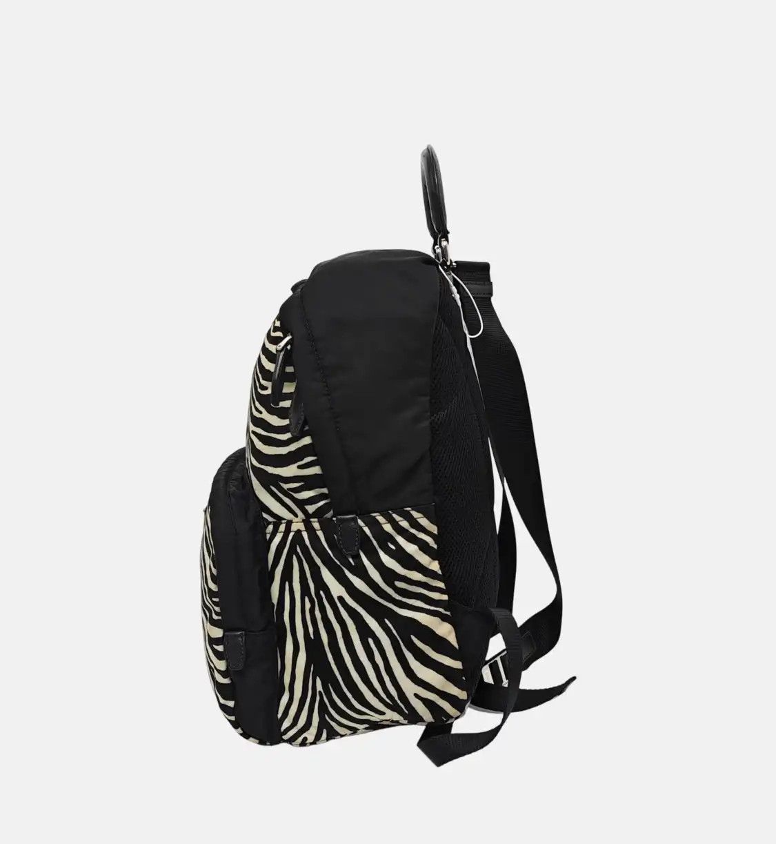 Prada PRADA black nylon logo print backpack silver hardware Size ONE SIZE - 3 Thumbnail