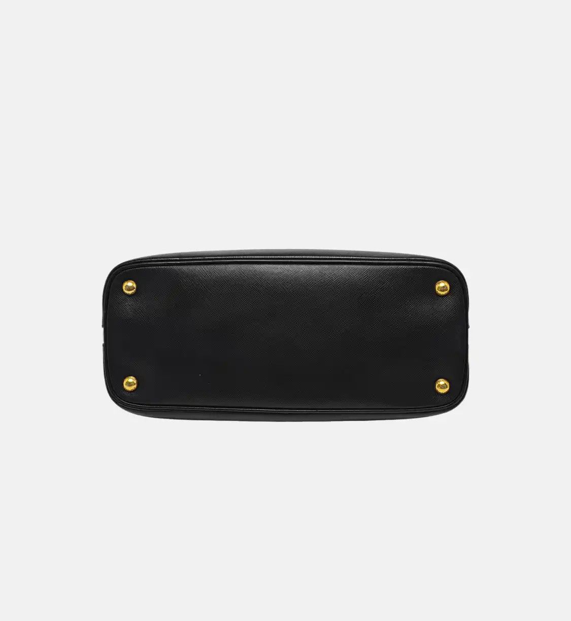 Prada PRADA Promenade black cowhide leather logo cross pattern shell bag handbag gold Size ONE SIZE - 6 Thumbnail