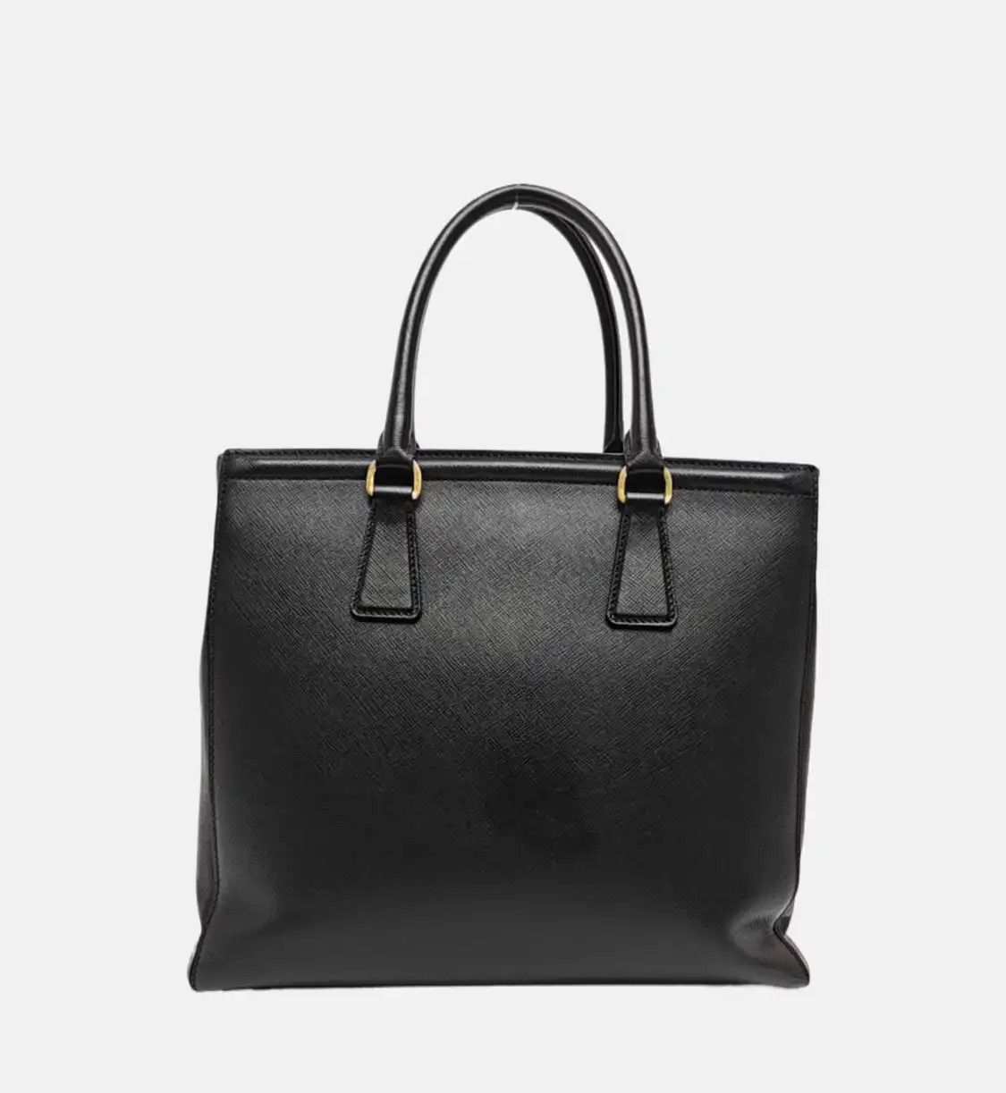 Prada PRADA Galleria black cowhide leather logo cross pattern handbag gold hardware Size ONE SIZE - 5 Thumbnail