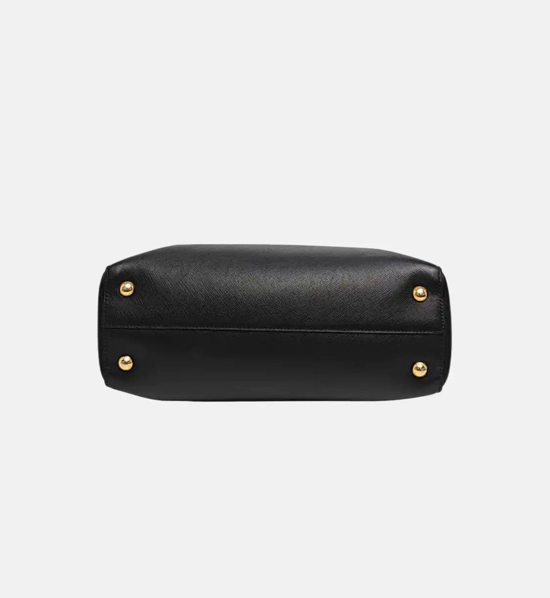 Prada PRADA Galleria black cowhide leather logo cross pattern handbag gold hardware Size ONE SIZE - 6 Thumbnail