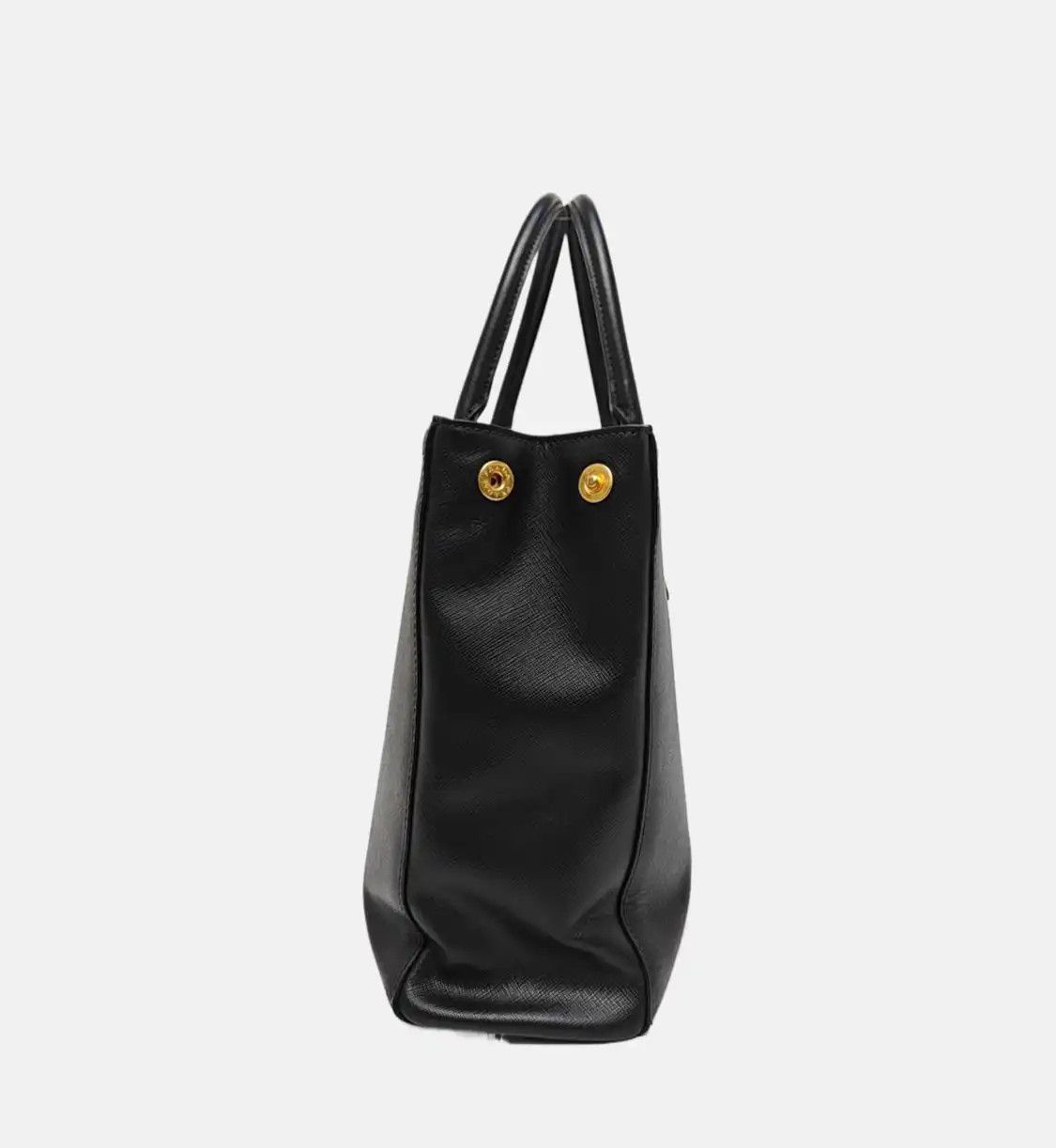 Prada PRADA Galleria black cowhide leather logo cross pattern handbag gold hardware Size ONE SIZE - 4 Thumbnail