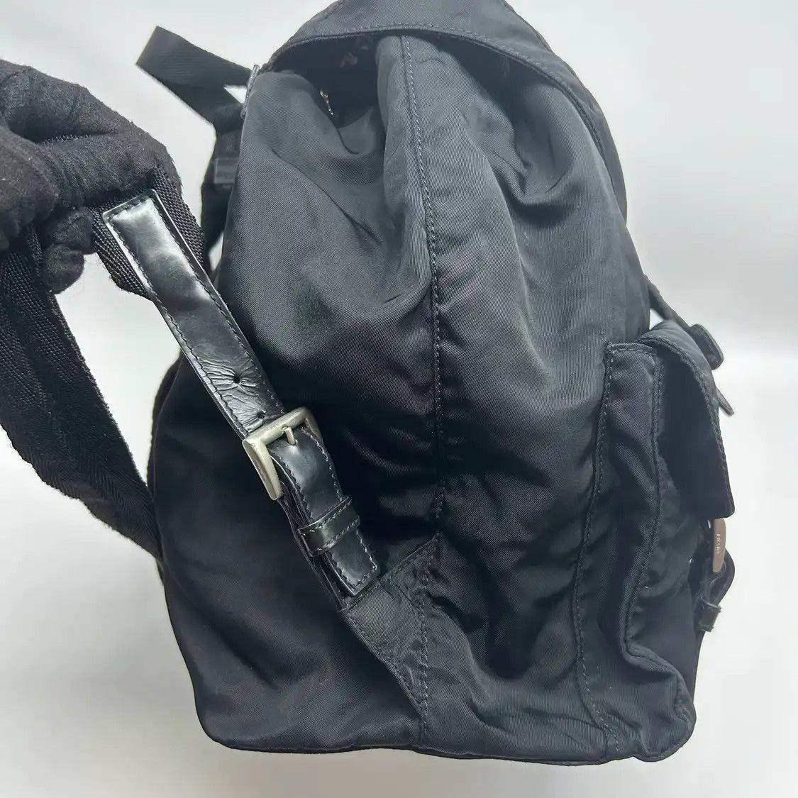 Prada PRADA Re-Nylon Medium black nylon logo backpack Size ONE SIZE - 6 Thumbnail