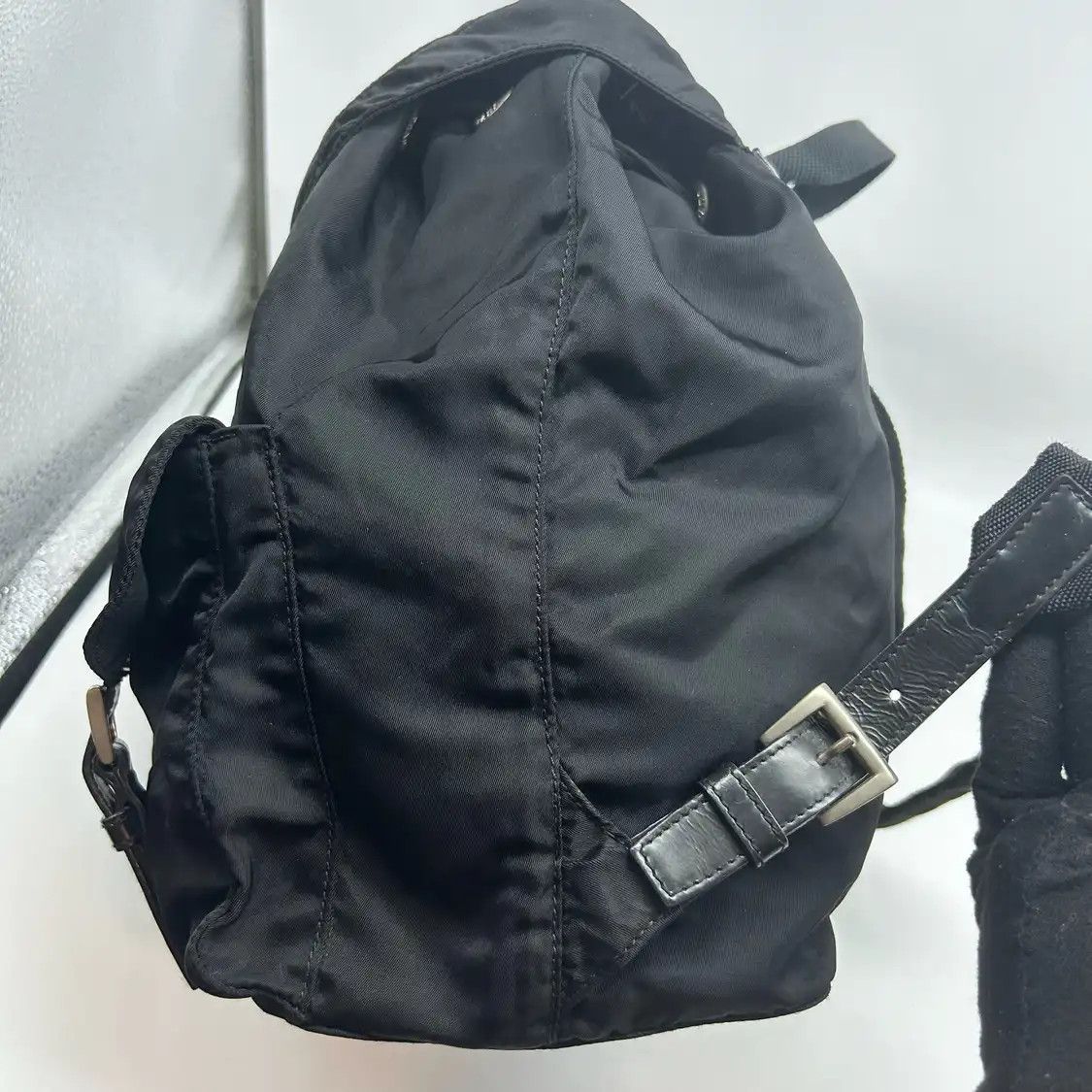 Prada PRADA Re-Nylon Medium black nylon logo backpack Size ONE SIZE - 7 Thumbnail