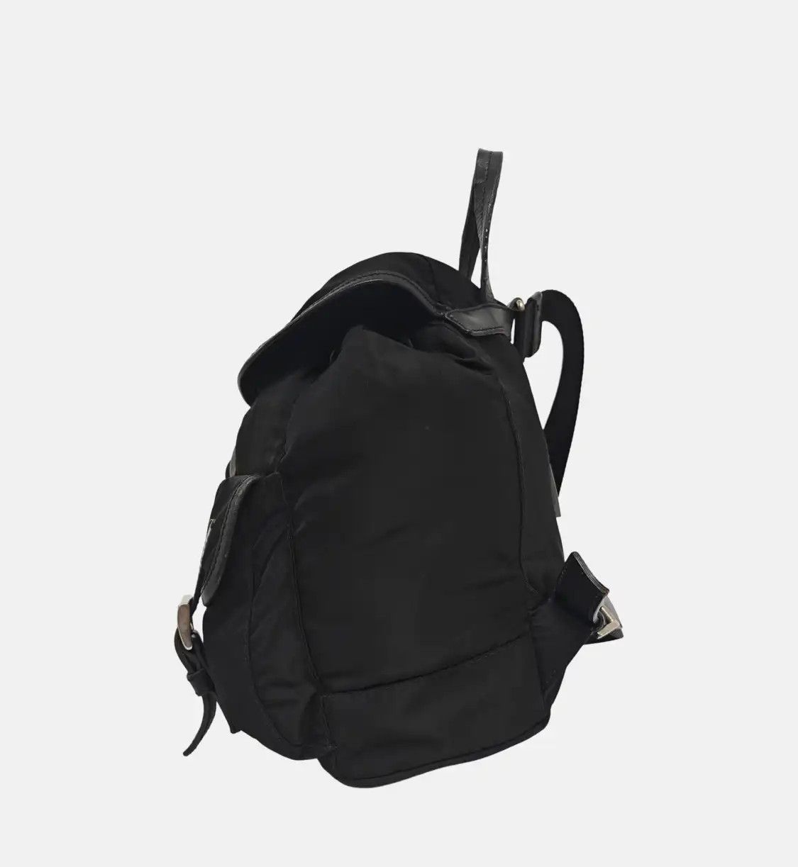 Prada PRADA black nylon logo backpack silver hardware Size ONE SIZE - 3 Thumbnail