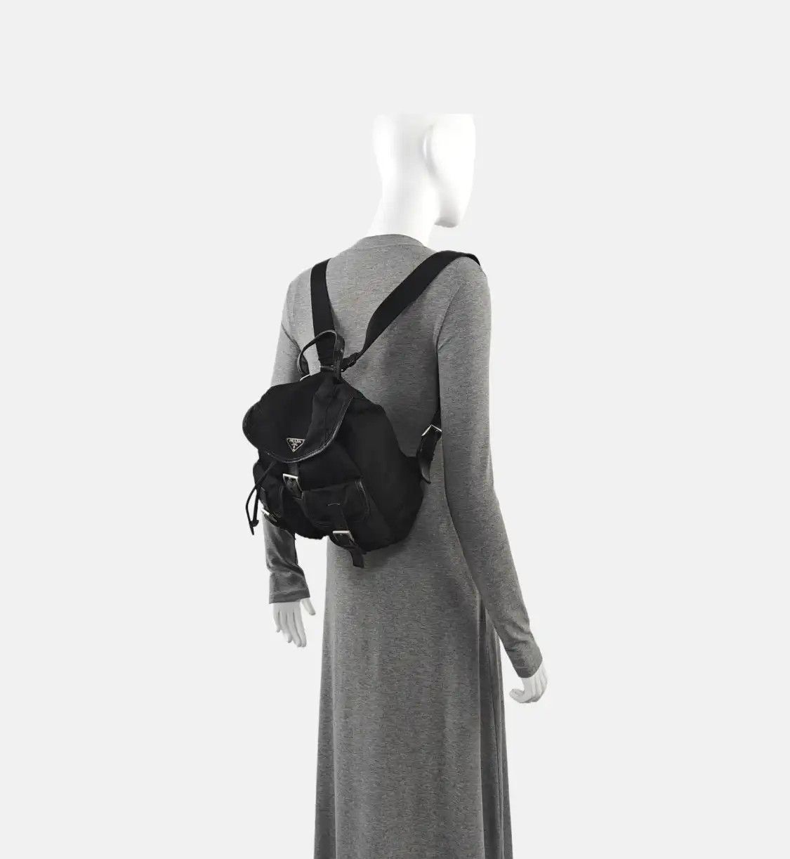 Prada PRADA black nylon logo backpack silver hardware Size ONE SIZE - 2 Thumbnail