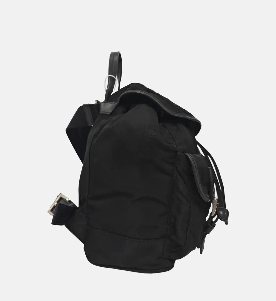 Prada PRADA black nylon logo backpack silver hardware Size ONE SIZE - 4 Thumbnail