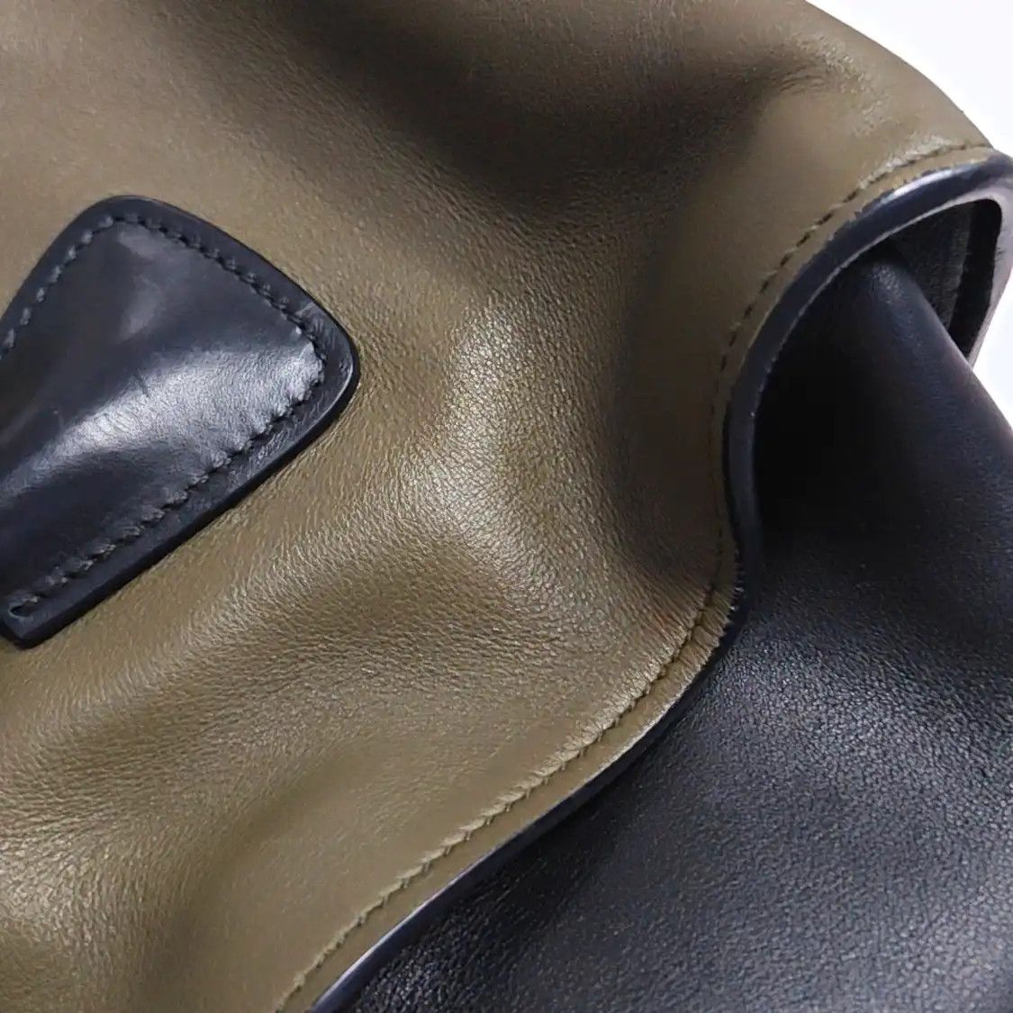 Prada PRADA Canapa green cowhide leather handbag silver hardware Size ONE SIZE - 8 Thumbnail