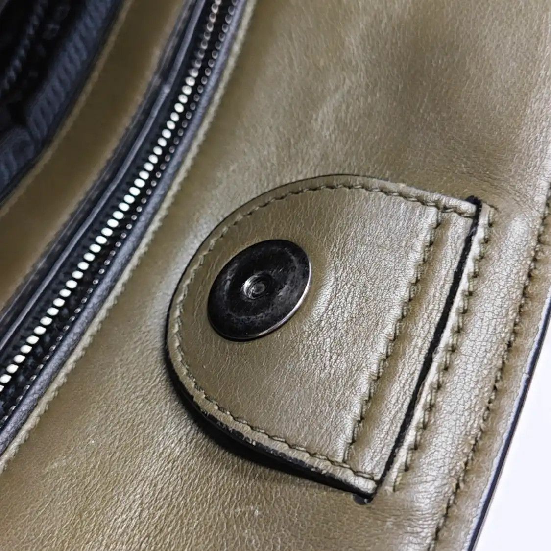 Prada PRADA Canapa green cowhide leather handbag silver hardware Size ONE SIZE - 17 Thumbnail