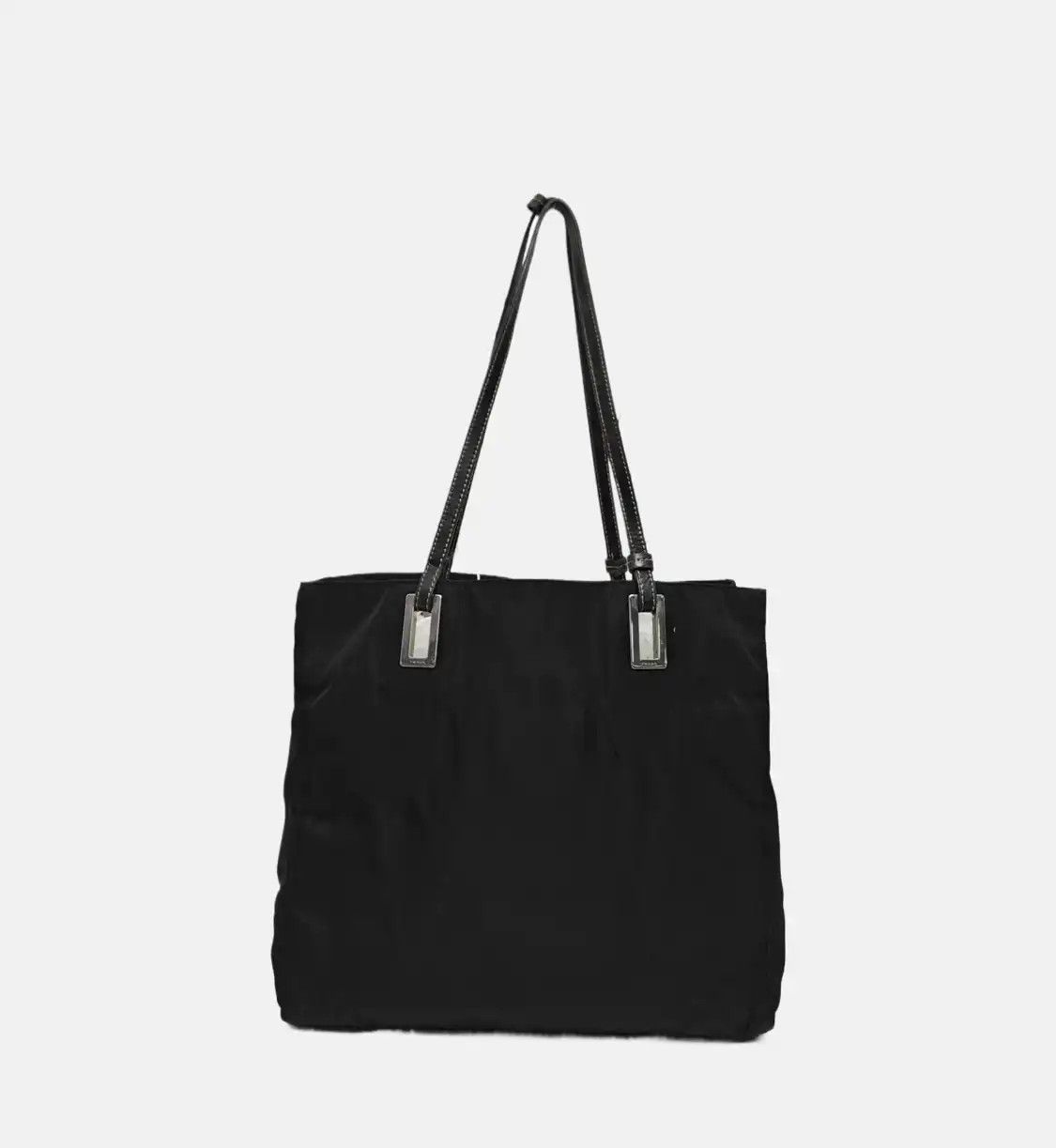 Prada PRADA tote bag black nylon logo handbag shoulder bag silver hardware Size ONE SIZE - 5 Thumbnail
