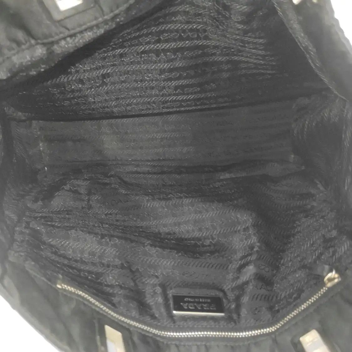Prada PRADA tote bag black nylon logo handbag shoulder bag silver hardware Size ONE SIZE - 7 Thumbnail