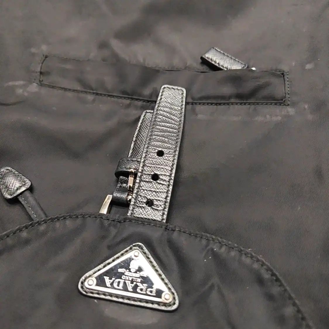 Prada PRADA black nylon logo backpack silver hardware Size ONE SIZE - 11 Thumbnail