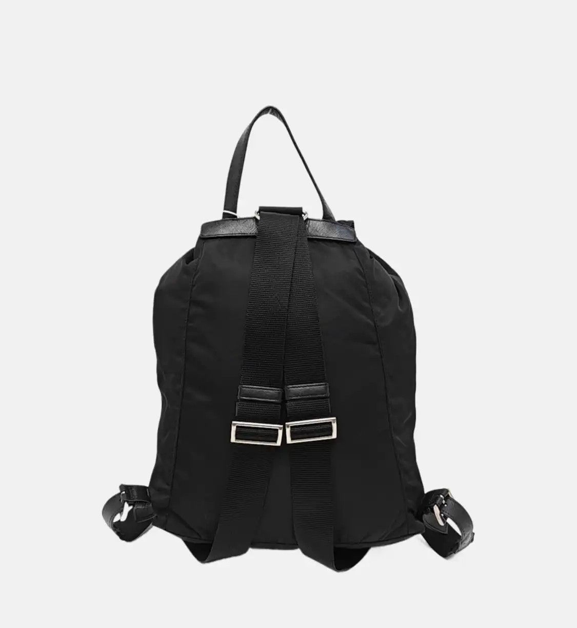 Prada PRADA black nylon logo backpack silver hardware Size ONE SIZE - 5 Thumbnail