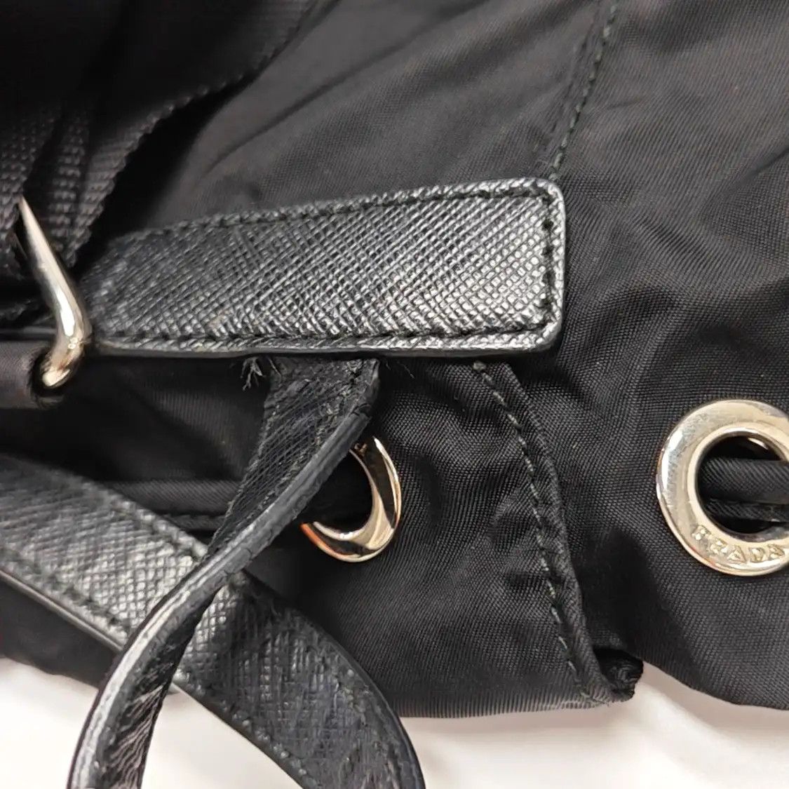 Prada PRADA black nylon logo backpack silver hardware Size ONE SIZE - 14 Thumbnail